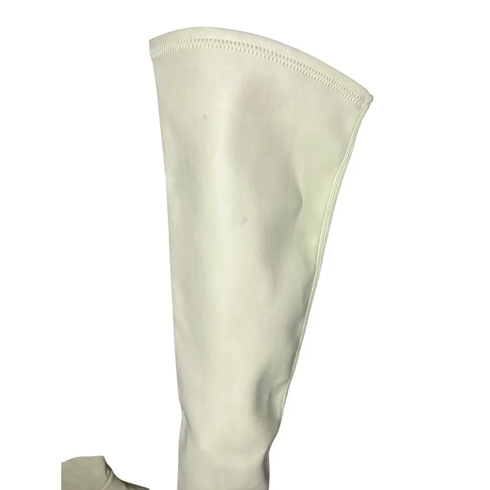 Theory Over-The-Knee Boot in Faux Leather White sz 9 US